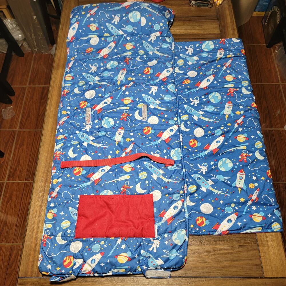 Stephen Joseph Astronaut Space Themed Child's Roll Up Nap Mat w/ Shoulder Strap - Picture 5 of 7